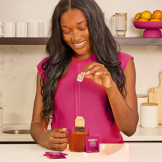 Twinings English Afternoon Black Tea Individually Wrapped Bags, 20 Count (Pack of 6), Smooth & Slightly Sweet, Caffeinated, Enjoy Hot or Iced, 120 Teabags