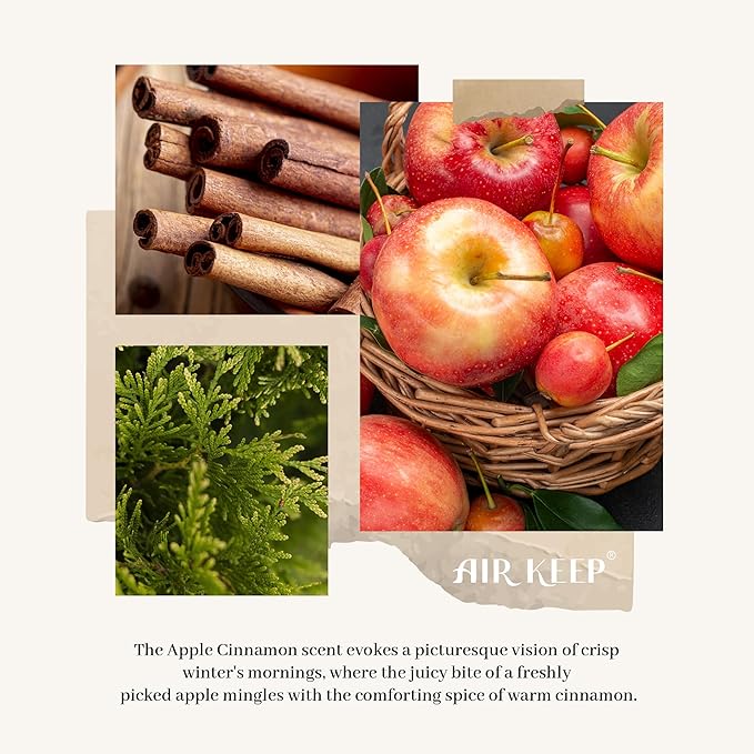 Airkeep Reed Diffuser Set, 5.07 oz(150ml) Apple Cinnamon Christmas Scented Diffuser with 8 Oil Diffuser Sticks,Home Fragrance Essential Oil Reed Diffuser for Home Room Bathroom Shelf Decor