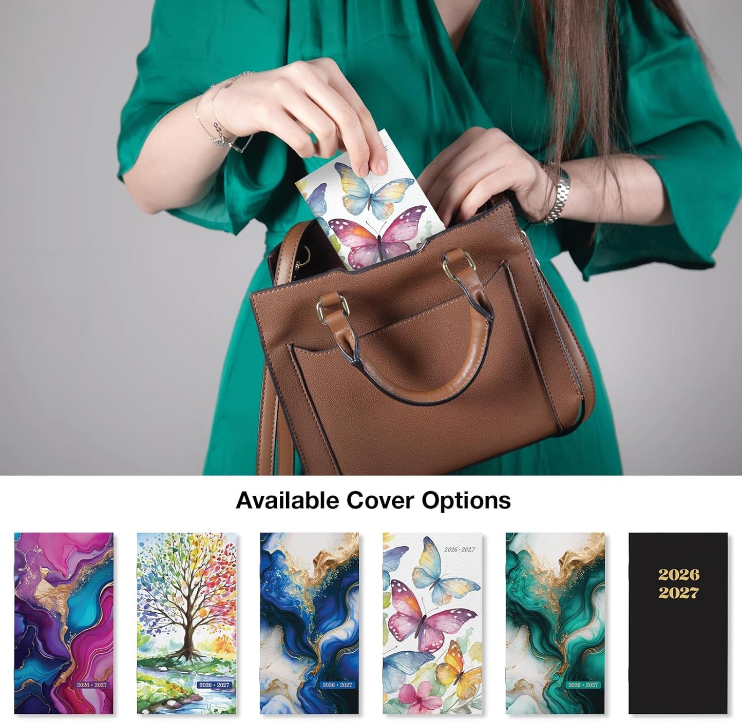 2-Year Monthly Pocket Planner/Pocket Calendar, 3.5"x6.5", 2026-2027: Weekly Planner/Weekly Agenda/Monthly Calendar Organizer (Watercolor Butterflies)