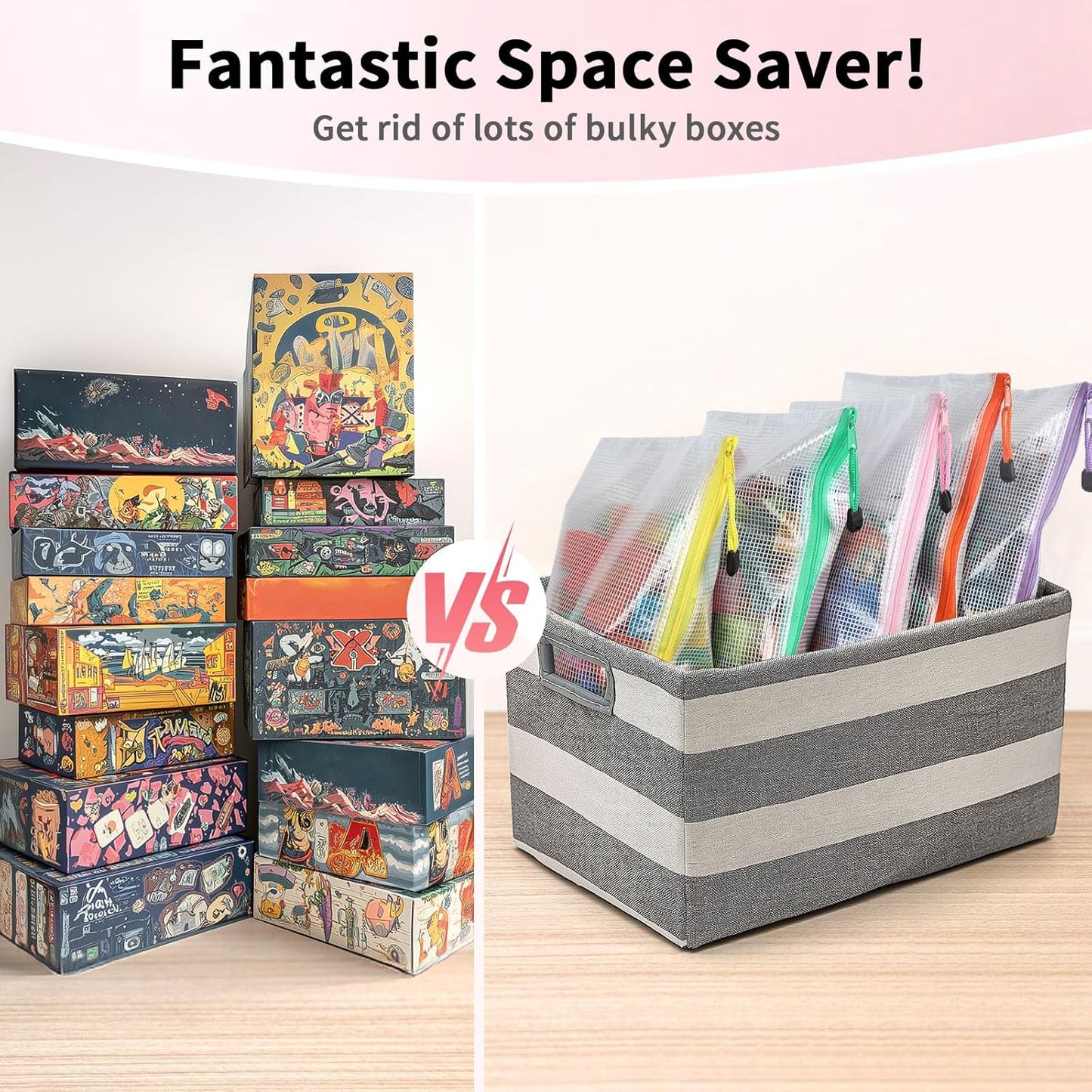 Umriox Zipper Pouch, 16.9x12.4 in (12 Colors, 12 Packs), Extra Large Zipper Bags, Waterproof Bags for Office Supplies, Puzzles, Board Game Storage & Cross Stitch Projects