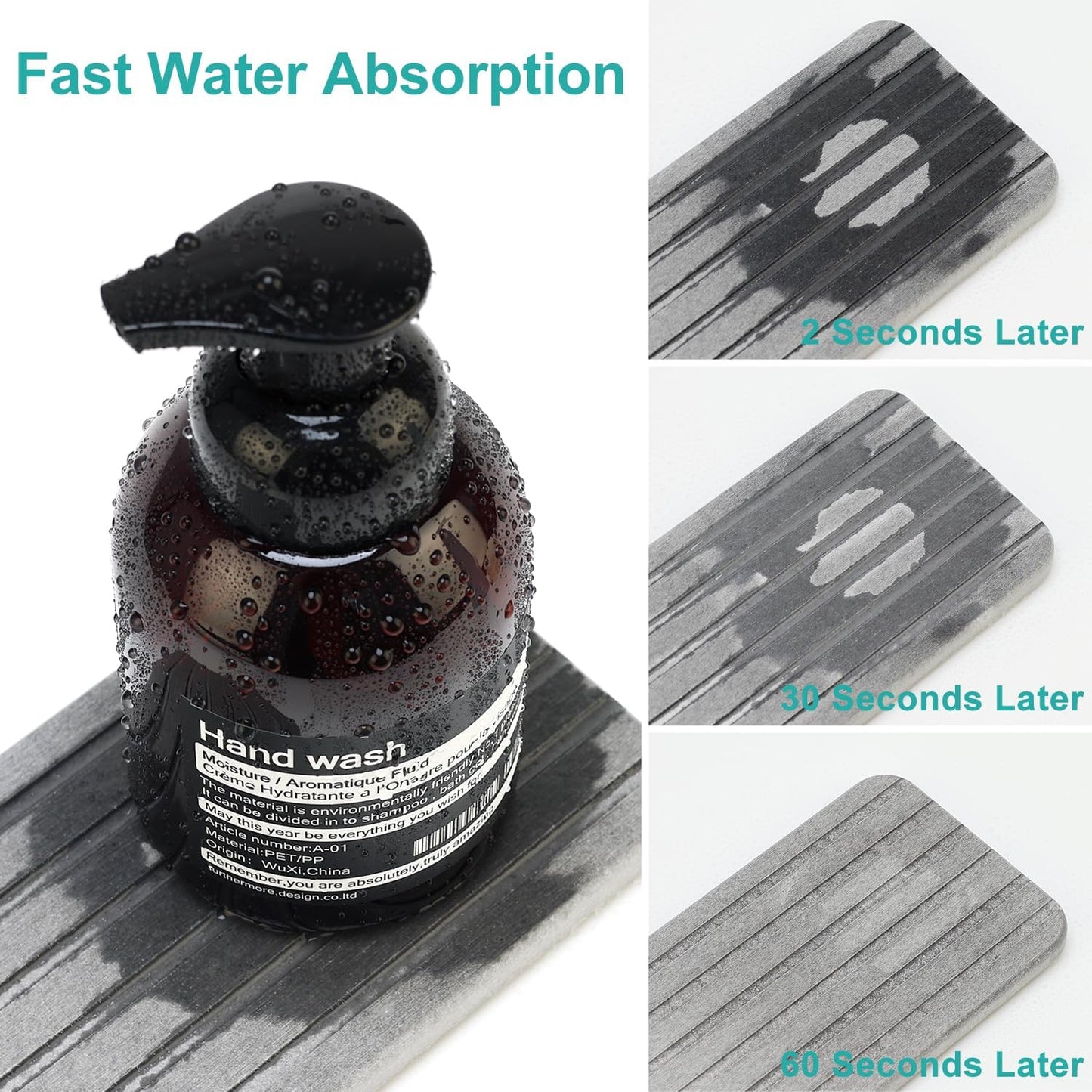 Diatomaceous Earth Dish Drying Mat for Kitchen Sink Bathroom Counter Trays Water Absorbing Stone Drying Tray Diatomite Soap Dish Coasters Absorbent Stone Quick Dry Sink Trays Kitchen Accessories