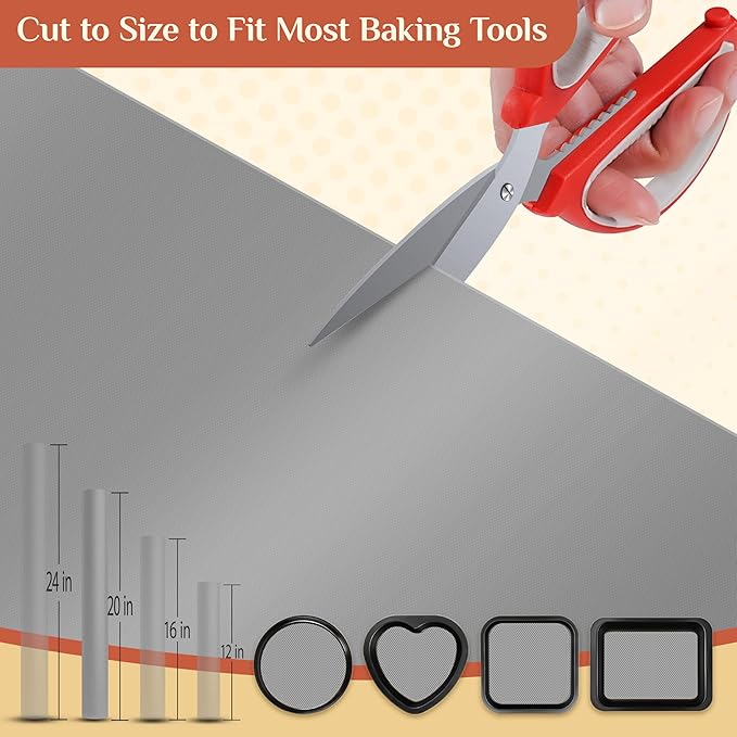 Silicone Baking Mat, 20 IN x 6 FT Free Cutting Baking Sheet,Non-Stick Reusable Dough & Pastry Mat,Non-Slip Silicone Mat Roll for Air Fryer Liner,Freeze Dryer,Oven Baking Pan,Kitchen Counter