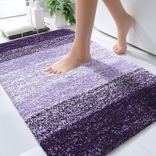 OLANLY Bathroom Rugs Mat 36x24, Extra Soft Absorbent Microfiber Bath Rugs, Rubber Backing, Quick Dry, Machine Washable Bath Mats for Bathroom Floor, Tub and Shower, Home Decor Accessories, Violet