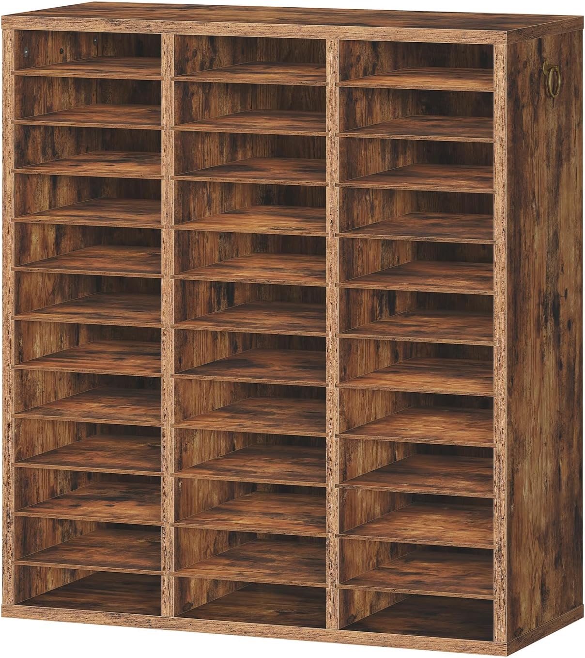 HOOBRO Literature Organizer, 36Compartments Wooden Mail Organizer, Countertop Literature Sorter with Adjustable Shelves for Home, Office, School, Student Mailbox for Classroom, Rustic Brown FG123WF01