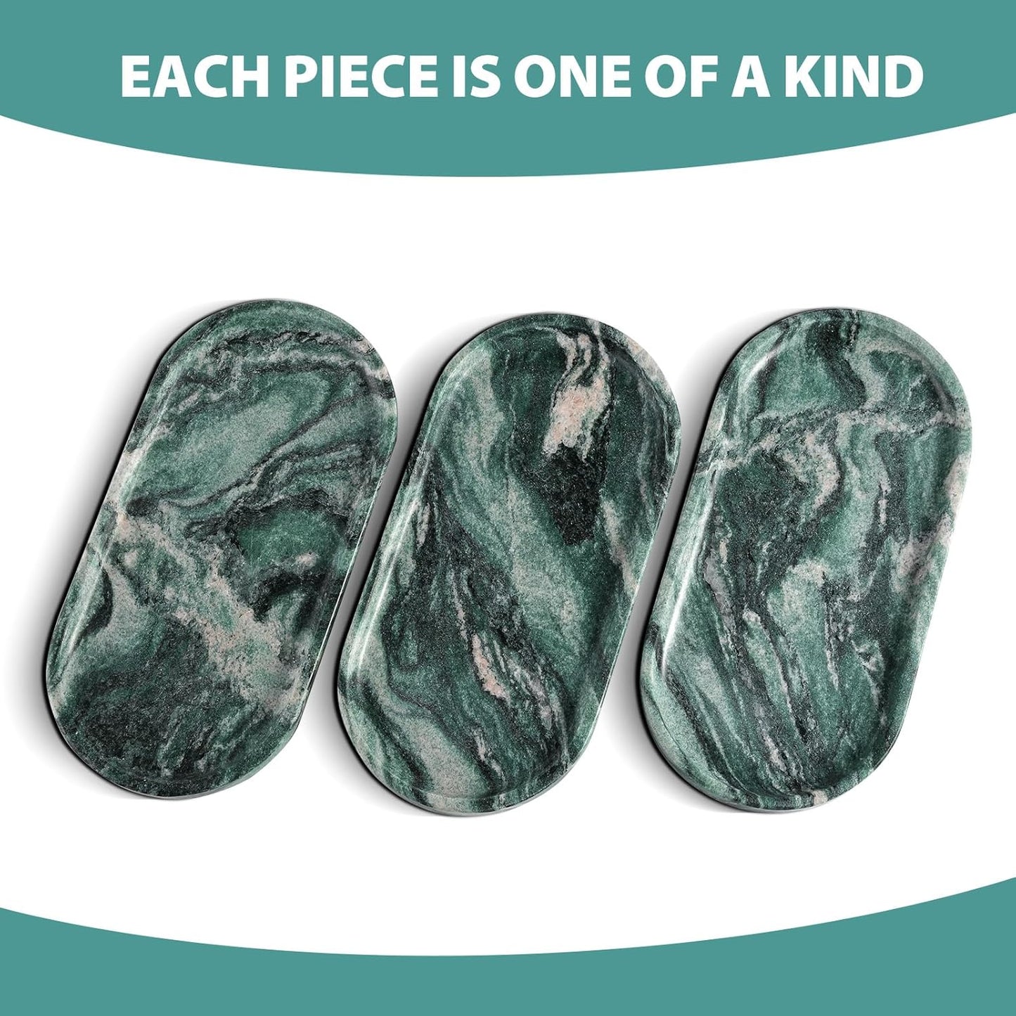 Koville Norway Natural Marble Tray, 12"x6" Vanity Decorative Tray for Countertop Organizer, Catchall Tray for Perfume, Candles, Jewelry Dish