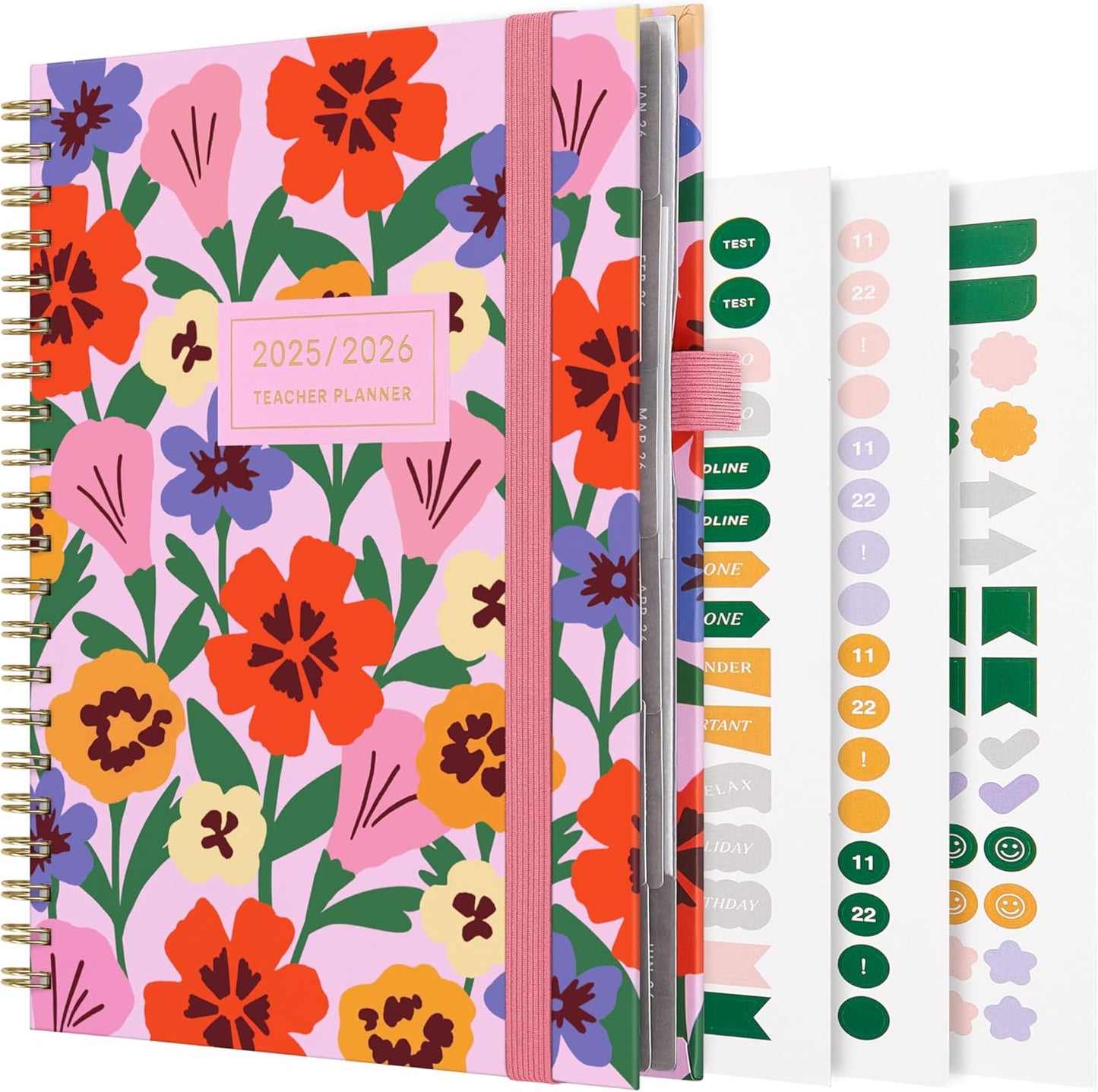 And Per Se Teacher Planner 2025-2026 Academic Year -Teacher Lesson Planner from July 2025 to June 2026, 8.5" x 11", Weekly & Monthly Planning for Teachers with Monthly Tabs, Stickers (Elegant Florals)