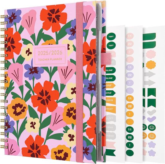 And Per Se Teacher Planner 2025-2026 Academic Year -Teacher Lesson Planner from July 2025 to June 2026, 8.5" x 11", Weekly & Monthly Planning for Teachers with Monthly Tabs, Stickers (Elegant Florals)