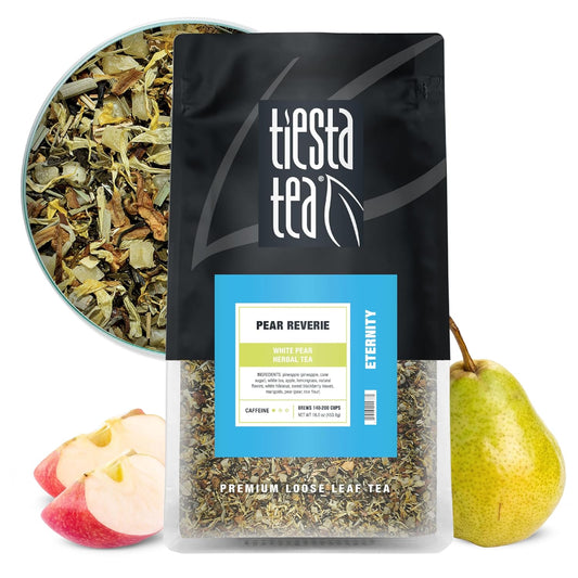 Tiesta Tea - Pear Reverie Tea, Loose Leaf, White Pear Herbal Tea, Premium Low Caffeine Tea Blend, Make Hot or Iced & Up to 200 Cups, 16 oz Resealable Bulk Pouch
