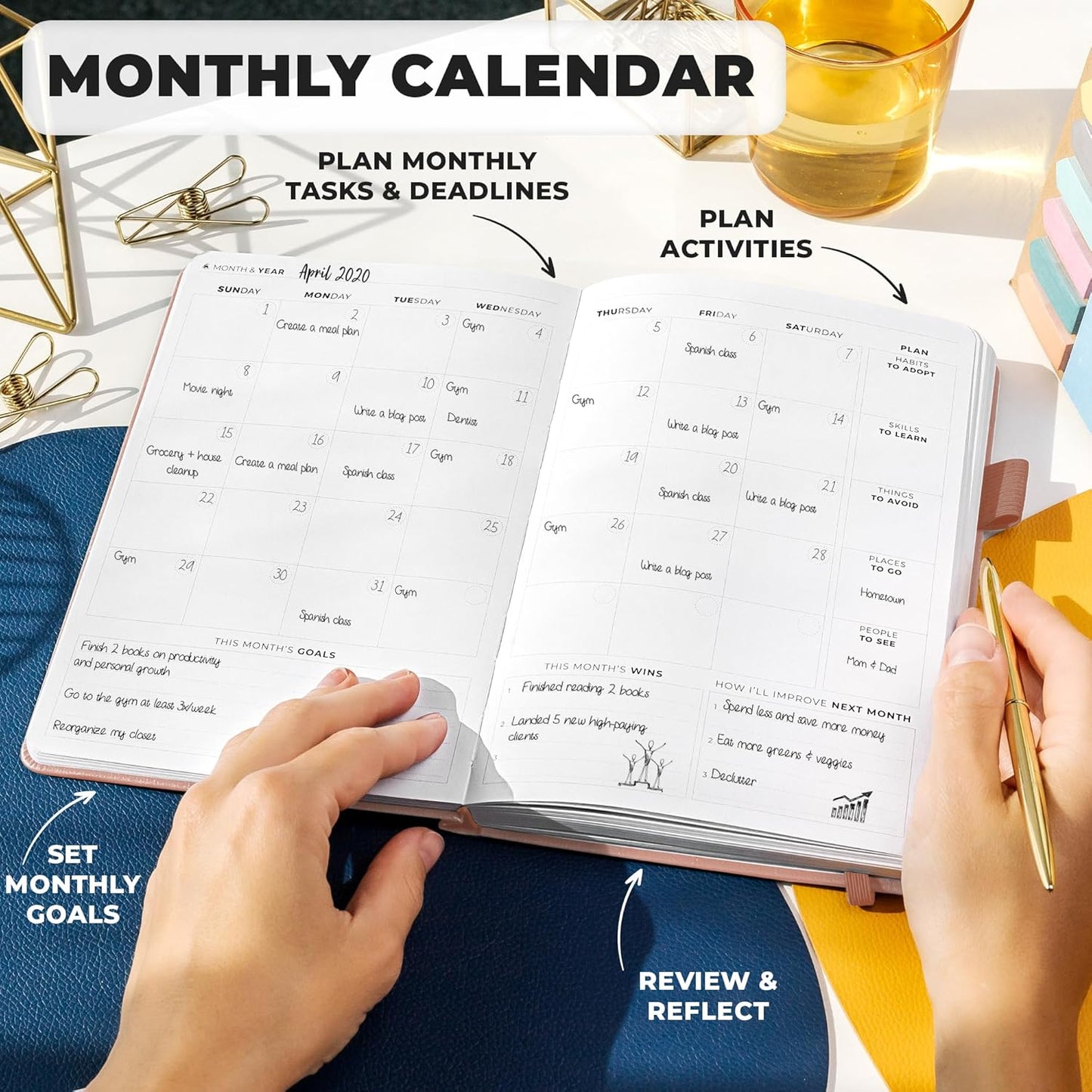 Clever Fox Planner Premium Edition – Undated Luxurious Weekly & Monthly Planner to Increase Productivity and Hit Your Goals – Organizer – Start Anytime, A5, Lasts 1 Year, Rose Gold (Weekly)