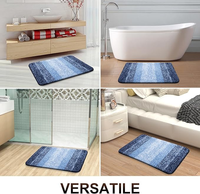 OLANLY Bathroom Runner Rugs 70x24, Extra Soft Absorbent Microfiber Bath Rugs, Rubber Backing, Quick Dry, Machine Washable Bath Mats for Bathroom Floor, Tub and Shower, Home Decor Accessories, Navy