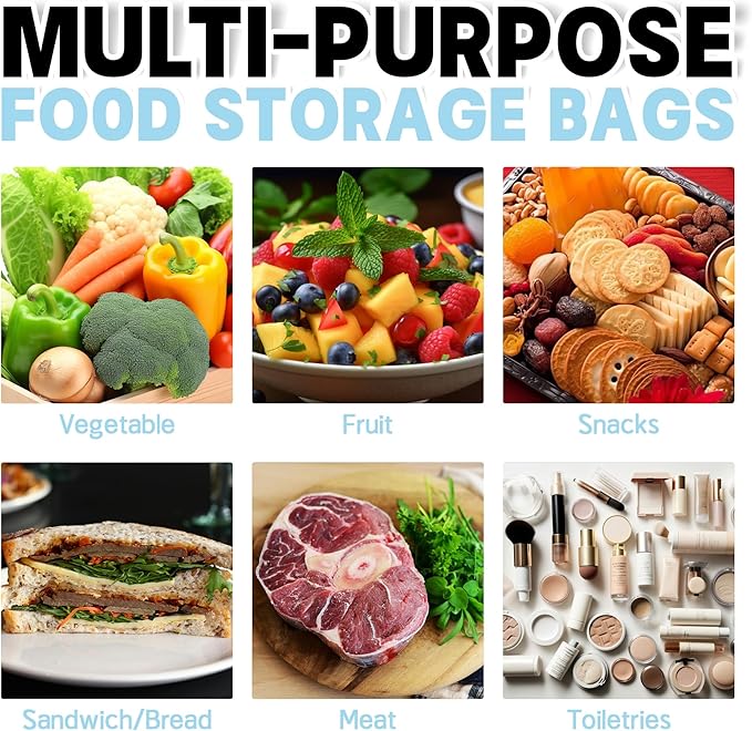 26 Pack Reusable Food Storage Bags,Leakproof Freezer Bags BPA Free Stand Up Sandwich Bags for Lunch Salad Fruit Travel,Dishwasher Safe(10 Gallon,10 Sandwich,6 Snack)