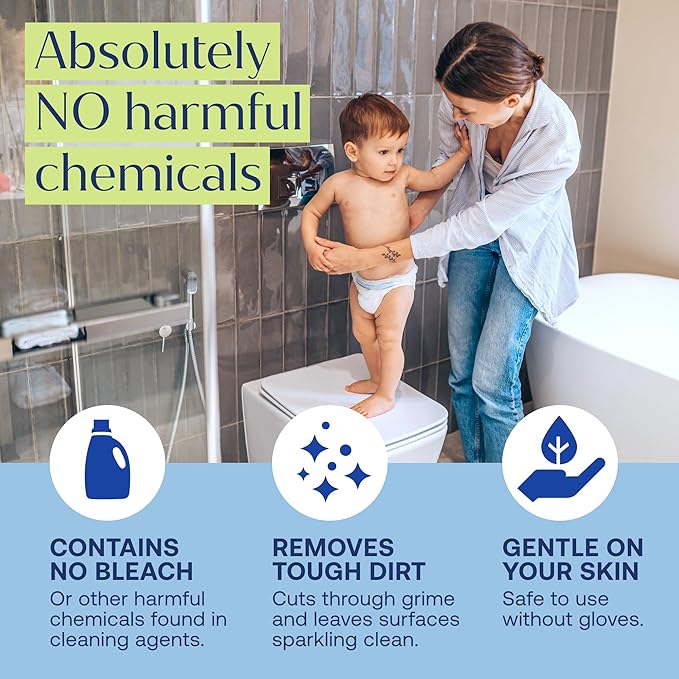 Fab Tab Bathroom Cleaner Starter Kit - Natural Cleaning Products - Household Cleaners - All-Purpose Cleaner Tablets - Plant-Based - Plastic-Free | Citrus Scent | No Harsh Chemicals