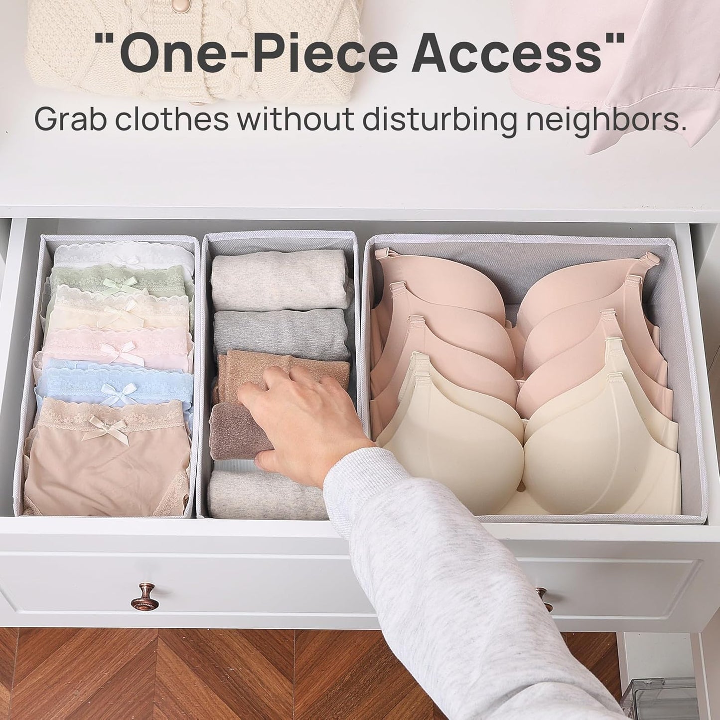 Vtopmart 18 Pack Drawer Organizer for Clothes, Dresser Drawer Organizer Bins, Foldable Fabric Closet Drawer Dividers, Underwear Storage Organizers for Baby Clothes, Bra, Socks, Ties, Scarf