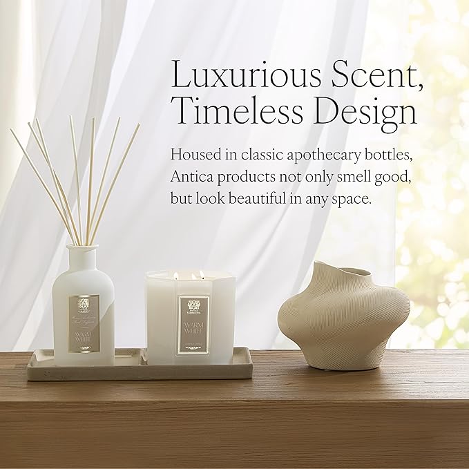 Antica Farmacista Home Ambiance Diffuser - Long-Lasting Reed Scent Diffuser - Luxury Room Freshener Gift - Warm White, 16.9 fl oz