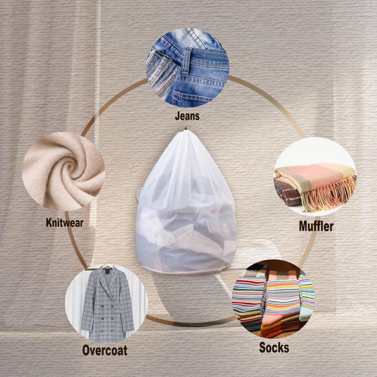 Extra Large Mesh Laundry Bags Washing Bag 2Pack Delicates Bag and Pull net style Laundry Bag Jumbo for Washing Machine Large Mesh Bags for Blankets, Bedding, Coats, Toys (2PCS-XXXL)