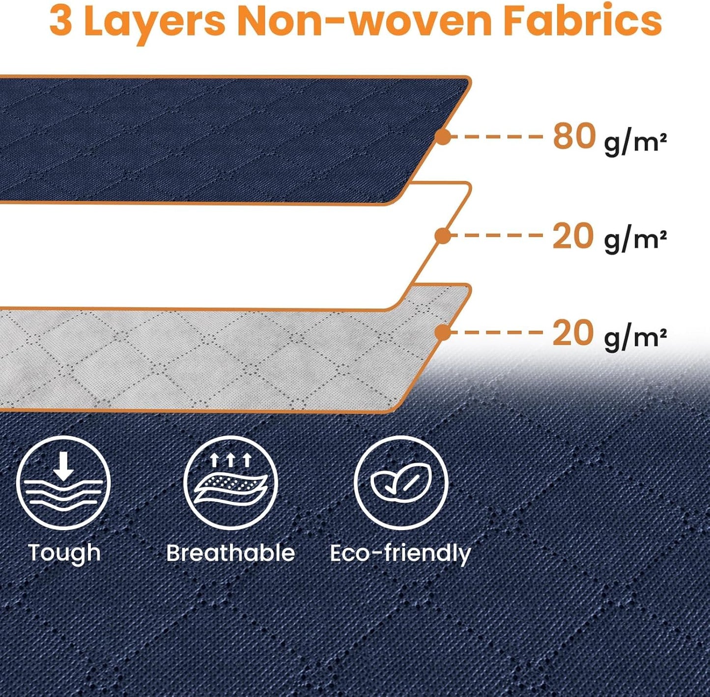 Fab totes 24 Gallons Clothes Storage,Foldable Thick Fabric Blanket Storage Bags, Containers for Organizing Bedroom, Closet, Clothing, Comforter, Organization with Handle (10 Pack,Blue)