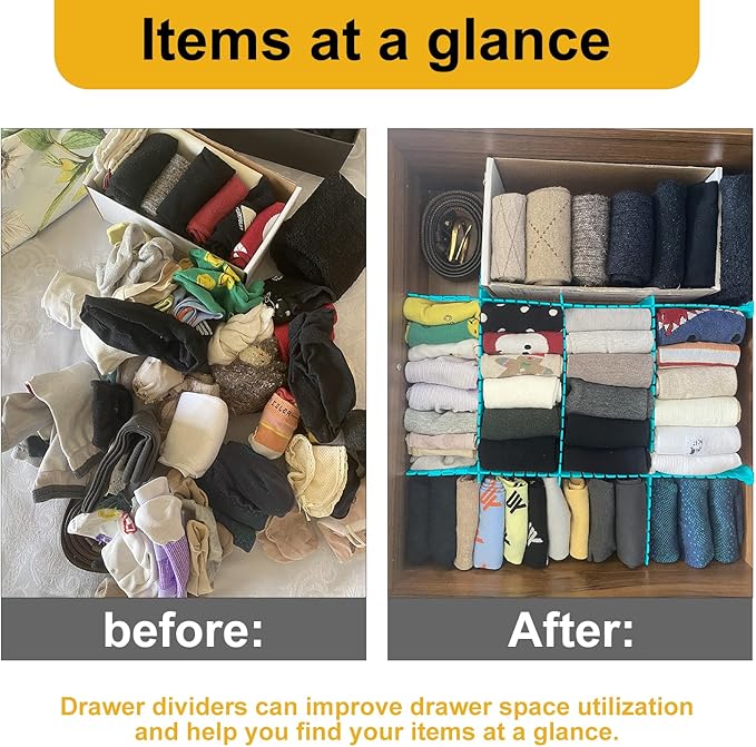 100 PCS Premium DIY Drawer Dividers, Blue, Adjustable Drawer Dividers for Perfectly Organized Drawers, Tidying Makeup, Clothes, Underwear, Cutlery, Kitchen, Bathroom, Bedroom, Office