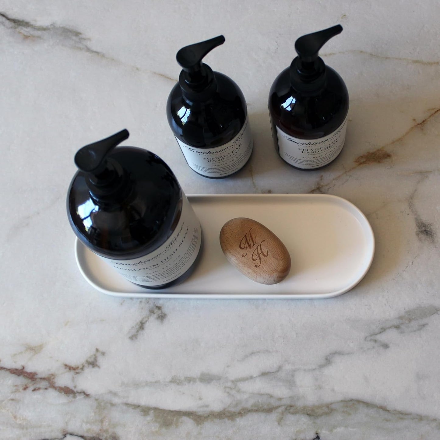 Elegant Ceramic Kitchen Sink Caddy & Bathroom Countertop Tray - Versatile Ceramic Vanity Tray for Home Organization & Decor, Durable & Microwave Safe, 30cm x 10.5cm x 2cm