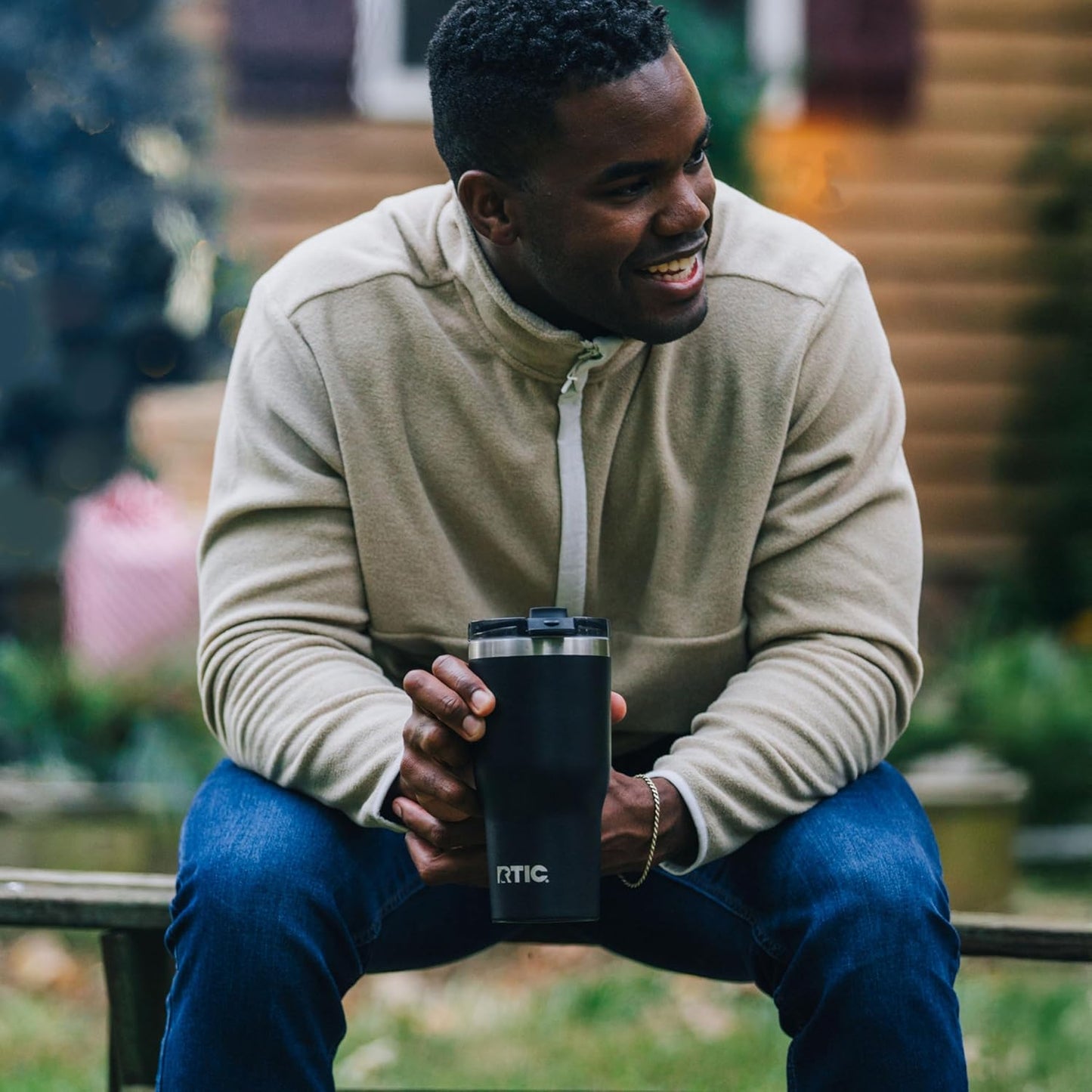 RTIC 30oz Essential Tumbler with Lid, Insulated, Stainless Steel, Metal, Double Wall Vacuum-Insulation, Ceramic Lined, Travel Cup for Iced Coffee, Tea, Hot and Cold Drink, Midnight Dust Metallic