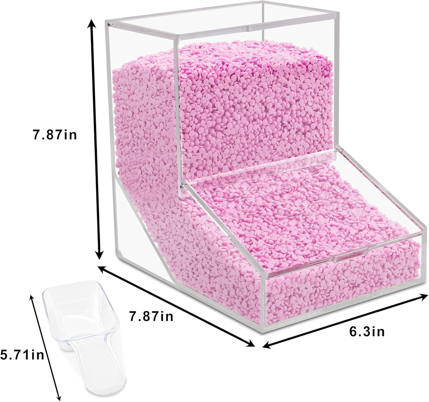 Laundry Detergent Container 2 Pack, Laundry Detergent Dispenser with 2 Spoon, Acrylic Laundry Powder Container for Storage of Scent Booster Beads, Coffee Capsules and Candies, White