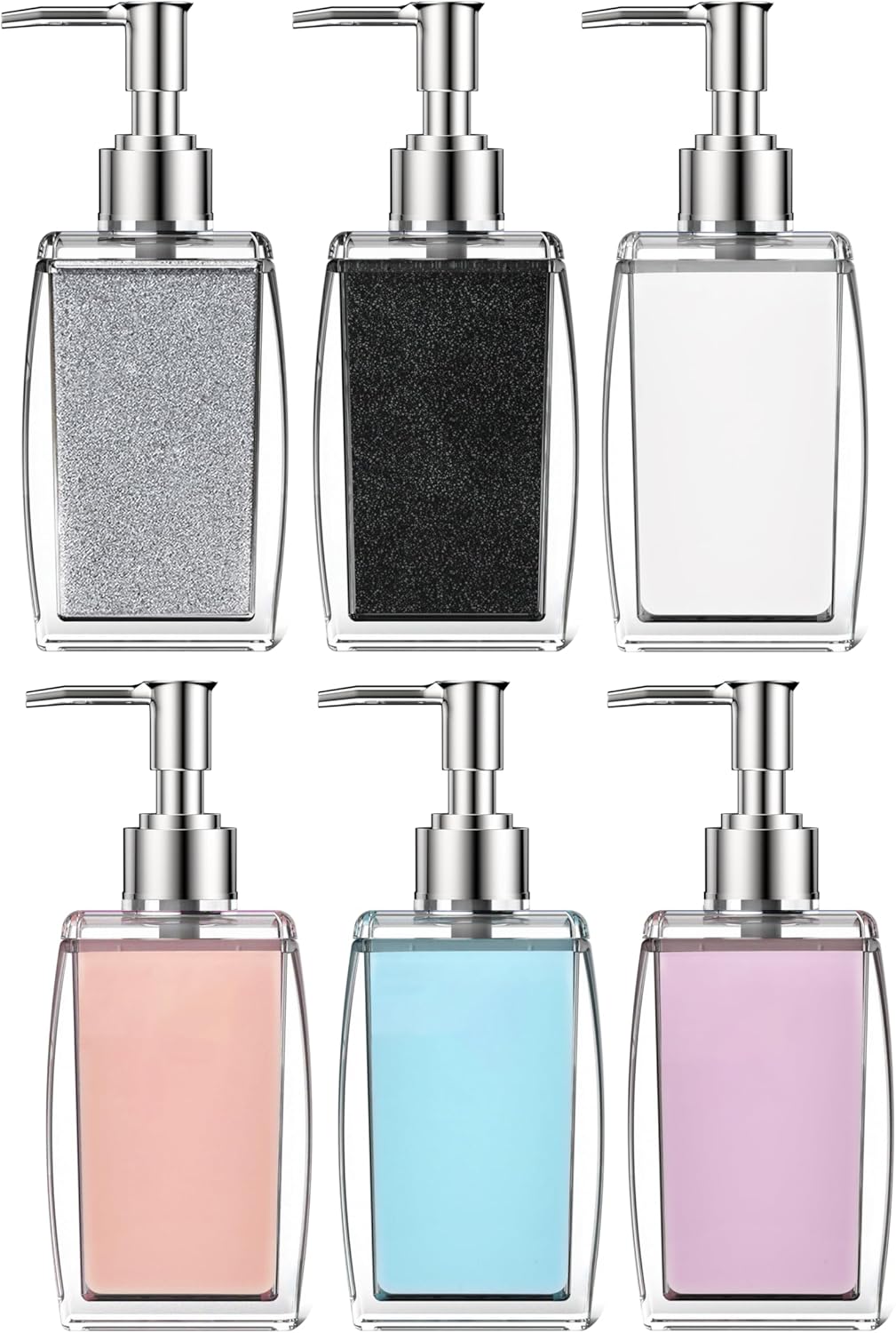 Pink Soap Dispenser with Refillable Plastic Pump for Bathroom Sink or Kitchen Counter, Ideal for Hand Soap, Liquid Soap, Dish Soap, or Lotion Use