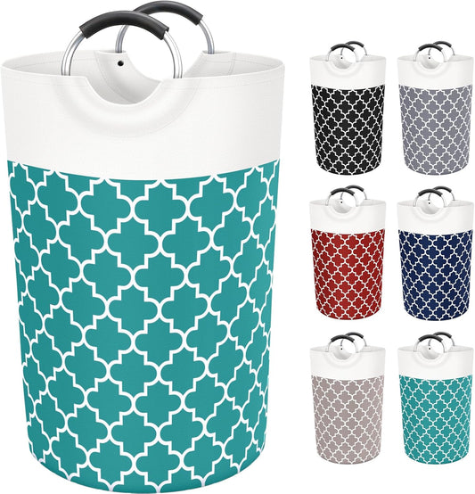 Large Laundry Basket Laundry Hamper Bag Washing Bin Clothes Bag Collapsible Tall With Handles Waterproof Travel Bathroom College Essentials Storage For College Dorm, Family (Green)115L