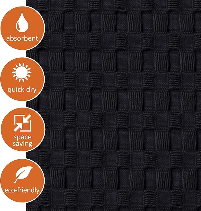 GILDEN TREE Bathroom Mat Absorbent Cotton Quick Dry for Shower, Bath & Bathtub Washable Thin, Modern Style (Faded Black)