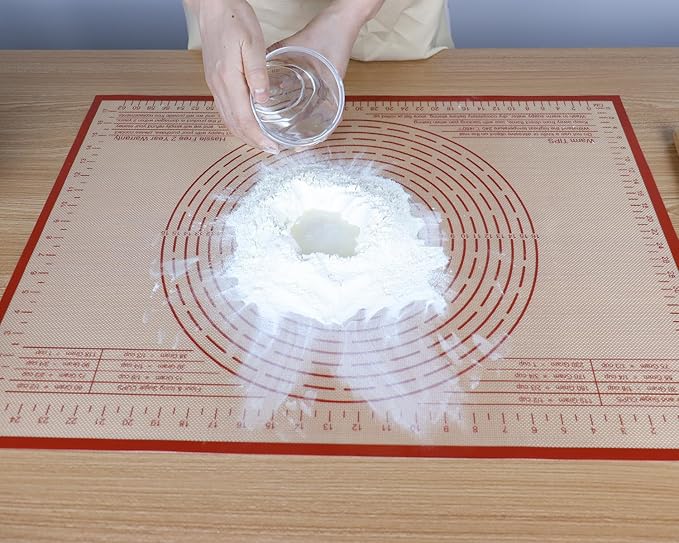 Extra Large Silicone Pastry Mat 34x26 Inch - Nonstick Baking Mats with Measurements, Great for Dough Rolling, Pastry, Pie Crust, Fondant, Cookies, Bread, Pasta, Pizza, Counter Mat