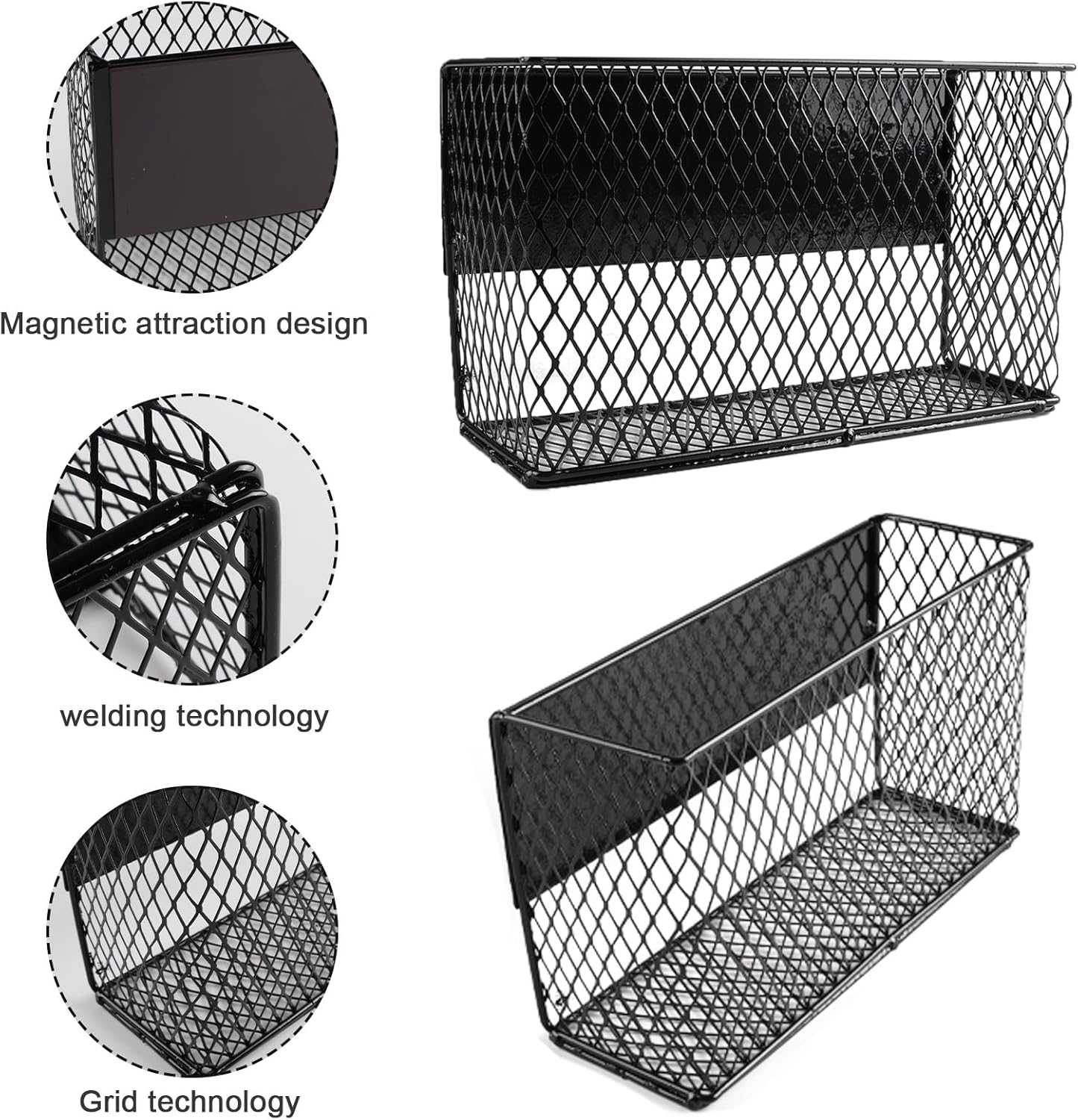 Magnetic Dryer Ball Holder,Laundry Room Organization and Storage for Wool Dryer Balls Basket,Metal Wire Magnetic Lint Bin, Lint Container for Laundry Room Accessories,No-Tool Installation