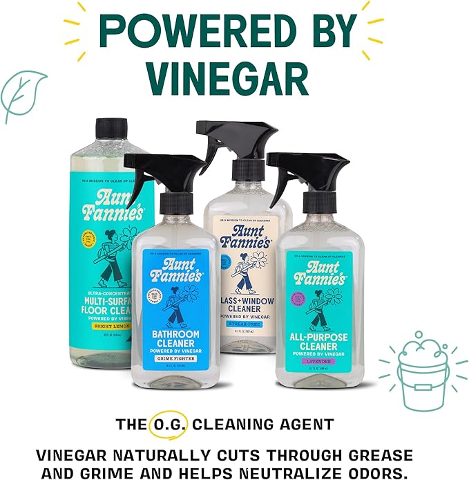 Aunt Fannie's Ultra Concentrated Floor Cleaner Vinegar Wash, Multi-Surface Solution For Mopping, Value Size, Eucalyptus Scent, 64 oz