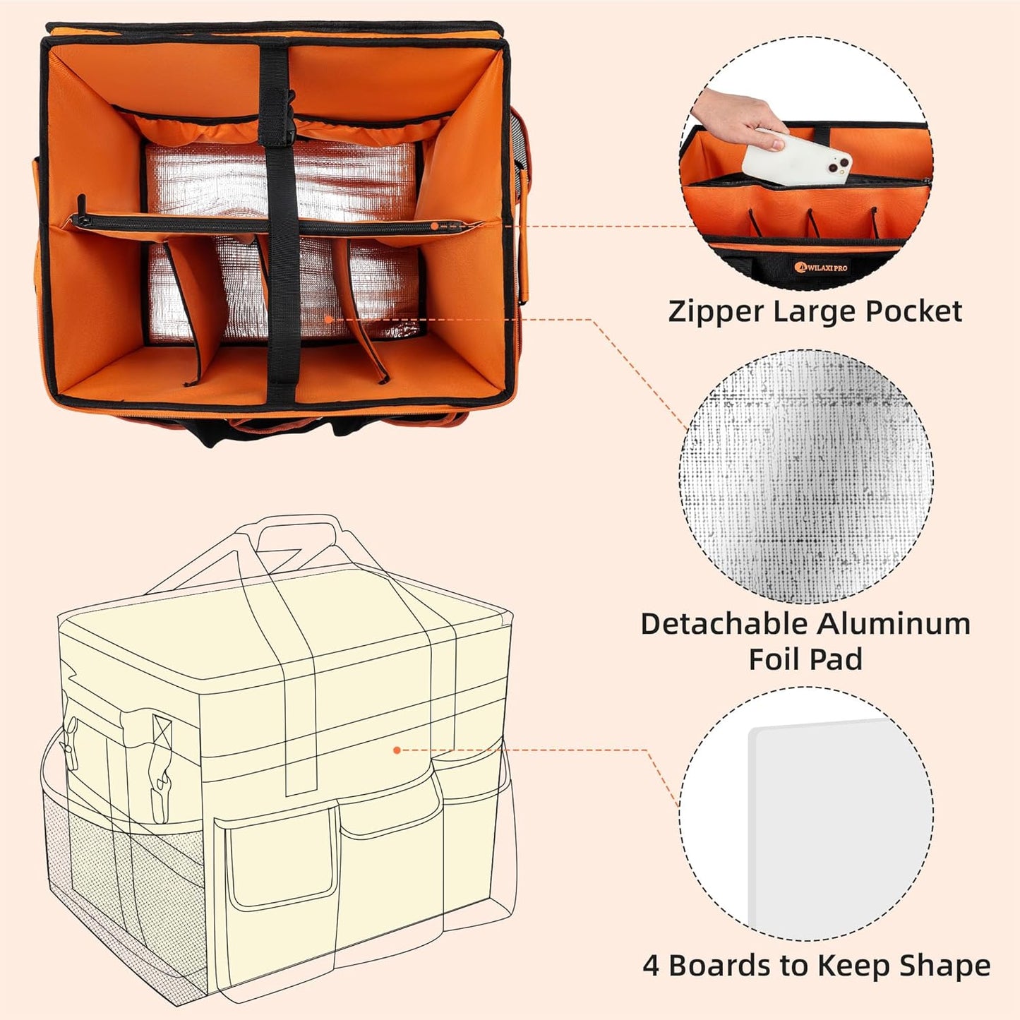 ﻿WILAXI PRO Large Rolling Cleaning Caddy with Wheels and Detachable Trolley, Extra Large Water-Resistant Cleaning Cart for Housekeepers, Cleaning Supplies Organizer with Multi-Pockets Tools Storage