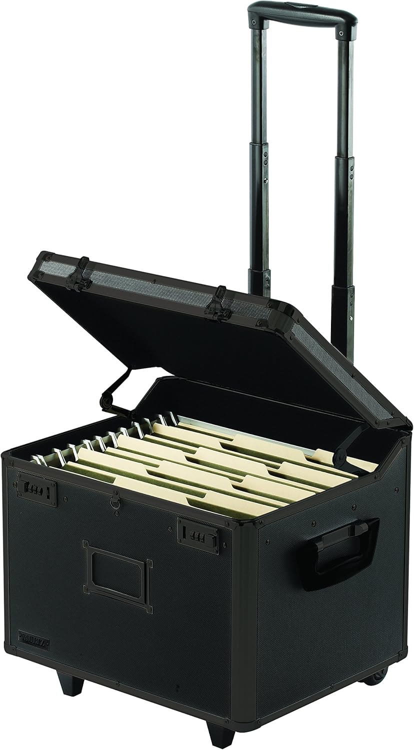 Vaultz Locking Mobile File Chest, Letter/Legal Files, 17.5" X 15.5" X 14.5", Black