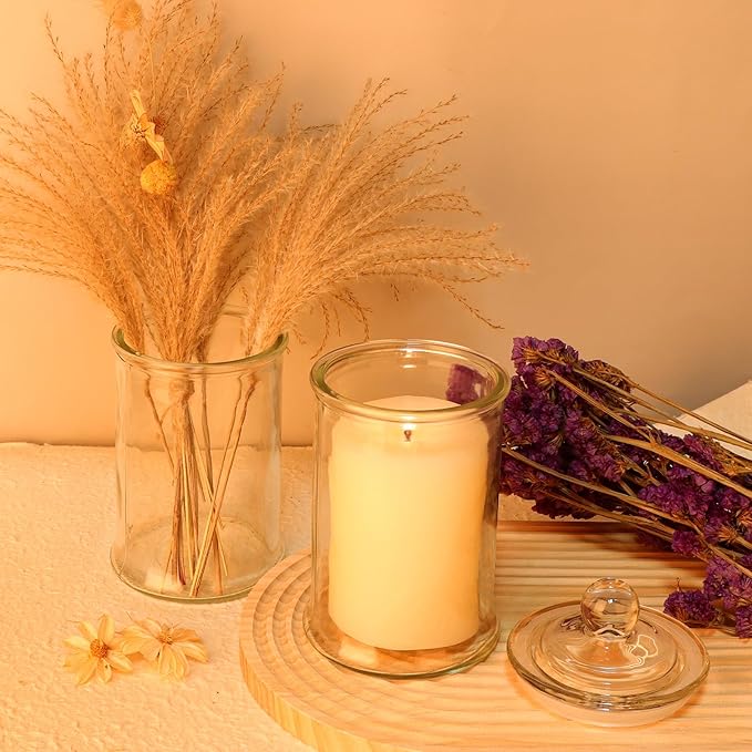 3 Pack Glass Apothecary Jars with Lids, 25oz Clear Bathroom Accessories Canisters Storage Organizer, Cotton Ball Holder Containers, Glass Jars for Bathroom, Vanity, Laundry Room