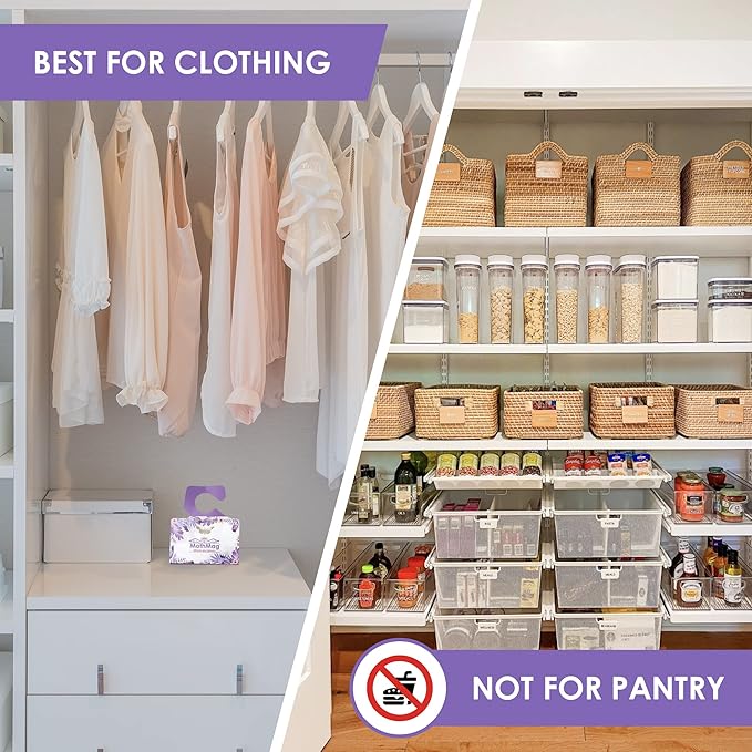 MothMag Clothes & Closet Moth Trap – Pheromone Lure for Fabrics, Carpets, Wardrobes – Mothballs Alternative, Indoor Insect Control