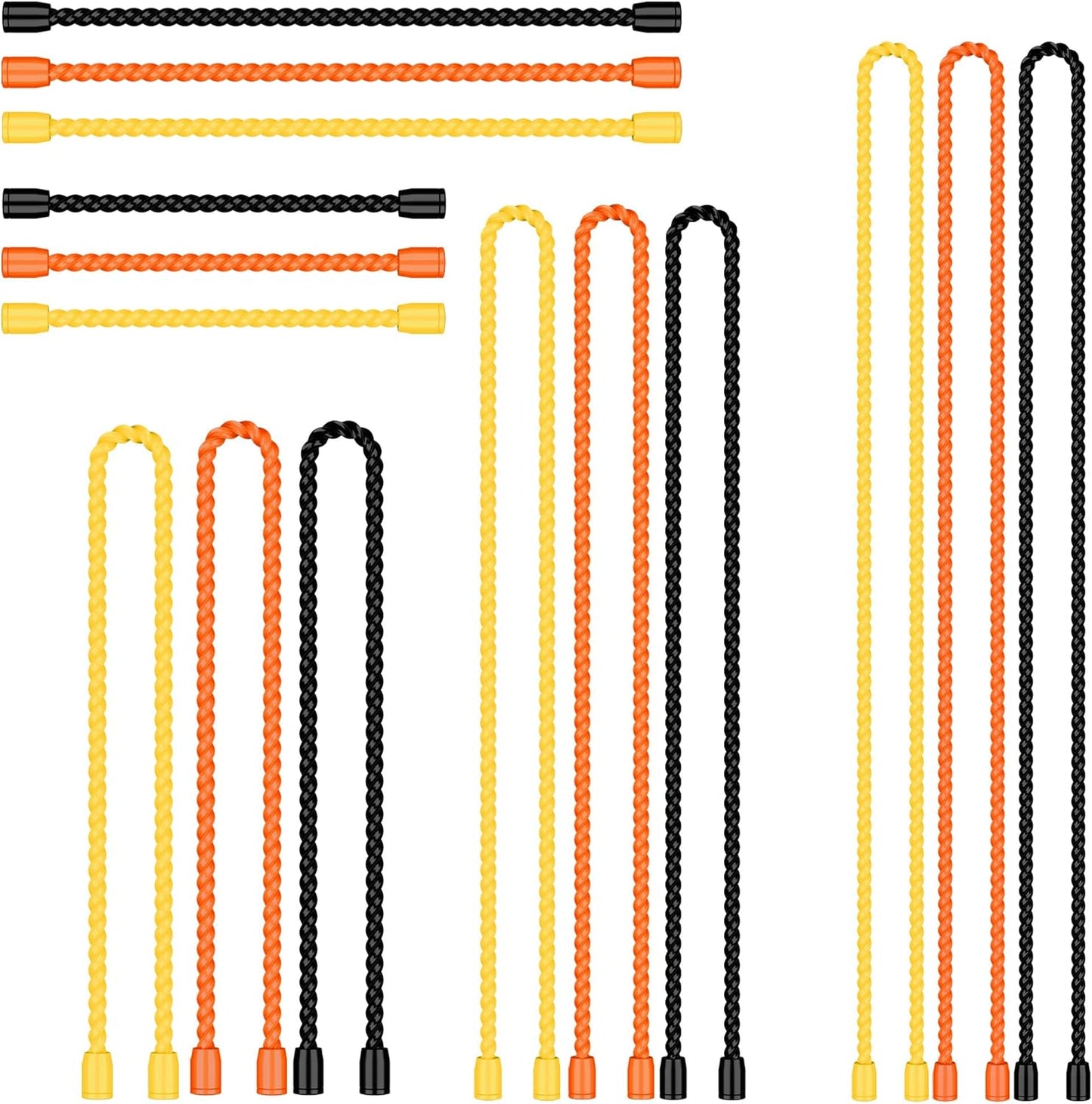15 Pack 4-Inch, 6-Inch, 12-Inch, 18-Inch, 24-Inch Silicone Cable Ties - Reusable, Bendable Rubber Twist Ties to Organize & Bundle Cords, Wires (3 Colors)