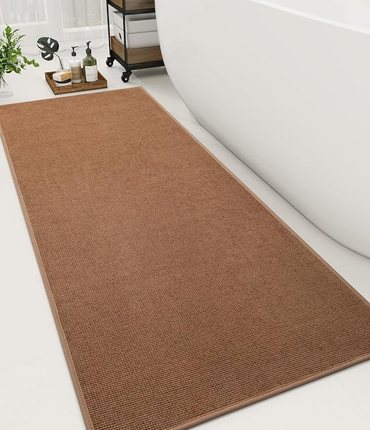 YIHOUSE Bathroom Rugs Mat 24x59, Non Slip Quick Dry Bath Mats for Bathroom Absorbent Ultra Thin Bath Rugs Machine Washable Fit Under Door for Sink, Cabinet, Laundry (Orange, 24"x59")