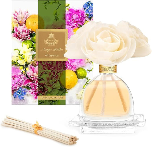 Agraria Monique Lhuillier Tomato Oakmoss AirEssence Fragrance Reed Diffuser, 7.4 Oz, Fresh Alluring Sola Flower Earthy Scent Diffusers for Home