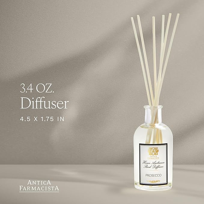 Antica Farmacista Home Ambiance Diffuser - Long-Lasting Reed Scent Diffuser - Luxury Room Freshener Gift - Prosecco, 3.4 fl oz