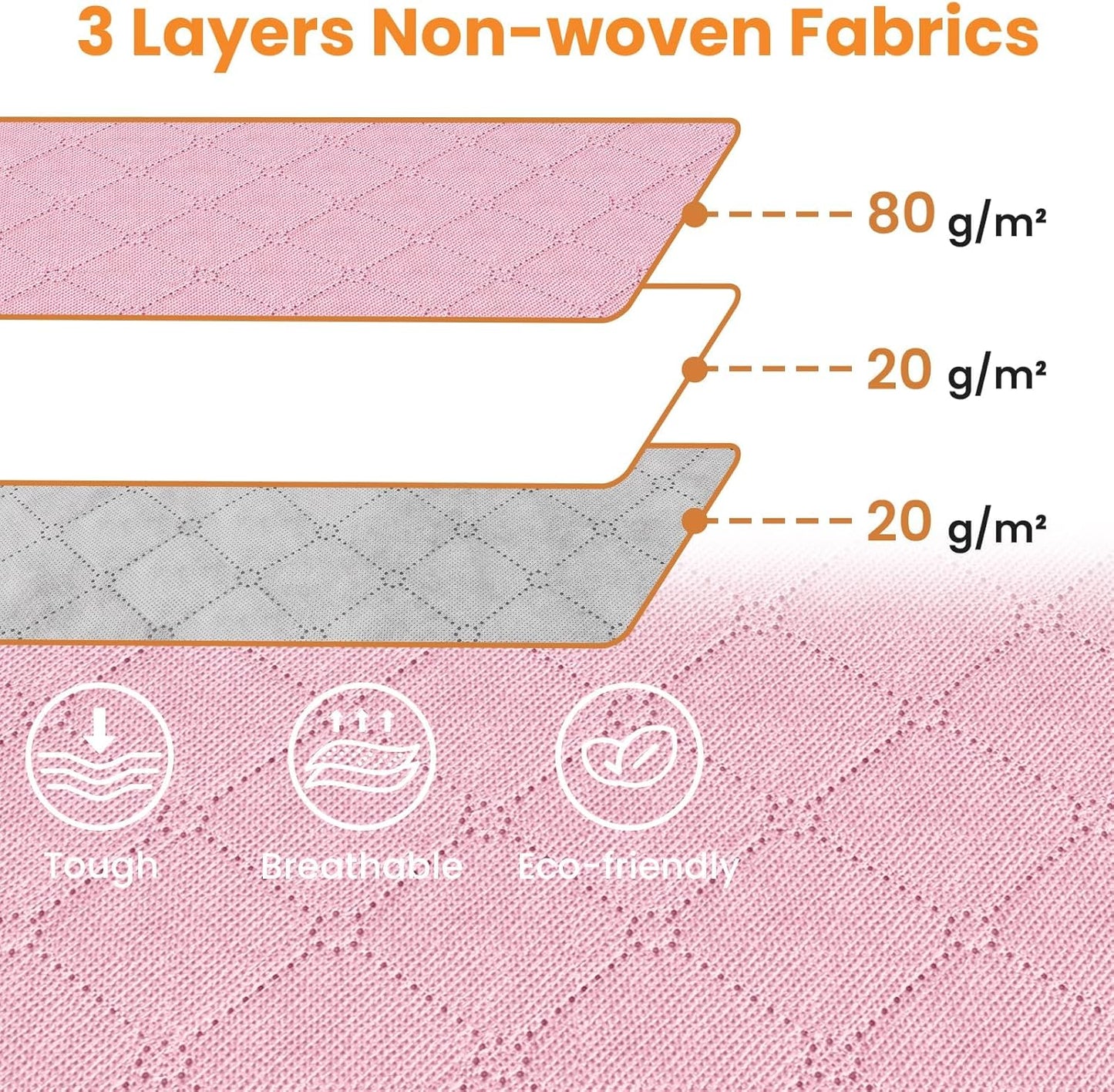 Fab totes 24 Gallons Clothes Storage, Foldable Thick Fabric Blanket Storage Bags, Containers for Organizing Bedroom, Closet, Clothing, Comforter, Organization with Handle (6 Pack,Pink)