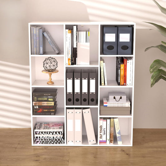 VAFHYLISS Cube Bookshelf, White Wooden Cube Storage Organizer, Freestanding Book Shelf,Cubby Shelf, Perfect Shelves for Bedroom, Kids Room, Closet, Classroom & Office (11-Cube)