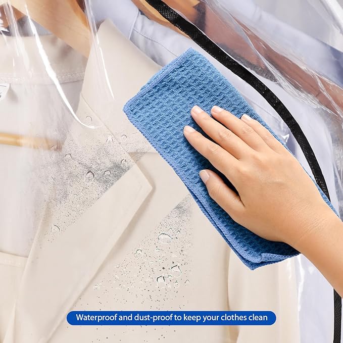 Zilink 43" Clear Hanging Garment Bags for Closet Storage Extra Large Clothes Storage Bag Bottom Enclosed Winter Clothes Storage with 2 Zippers Clothes Protector for Suits,Coats,Shirts,Sweaters