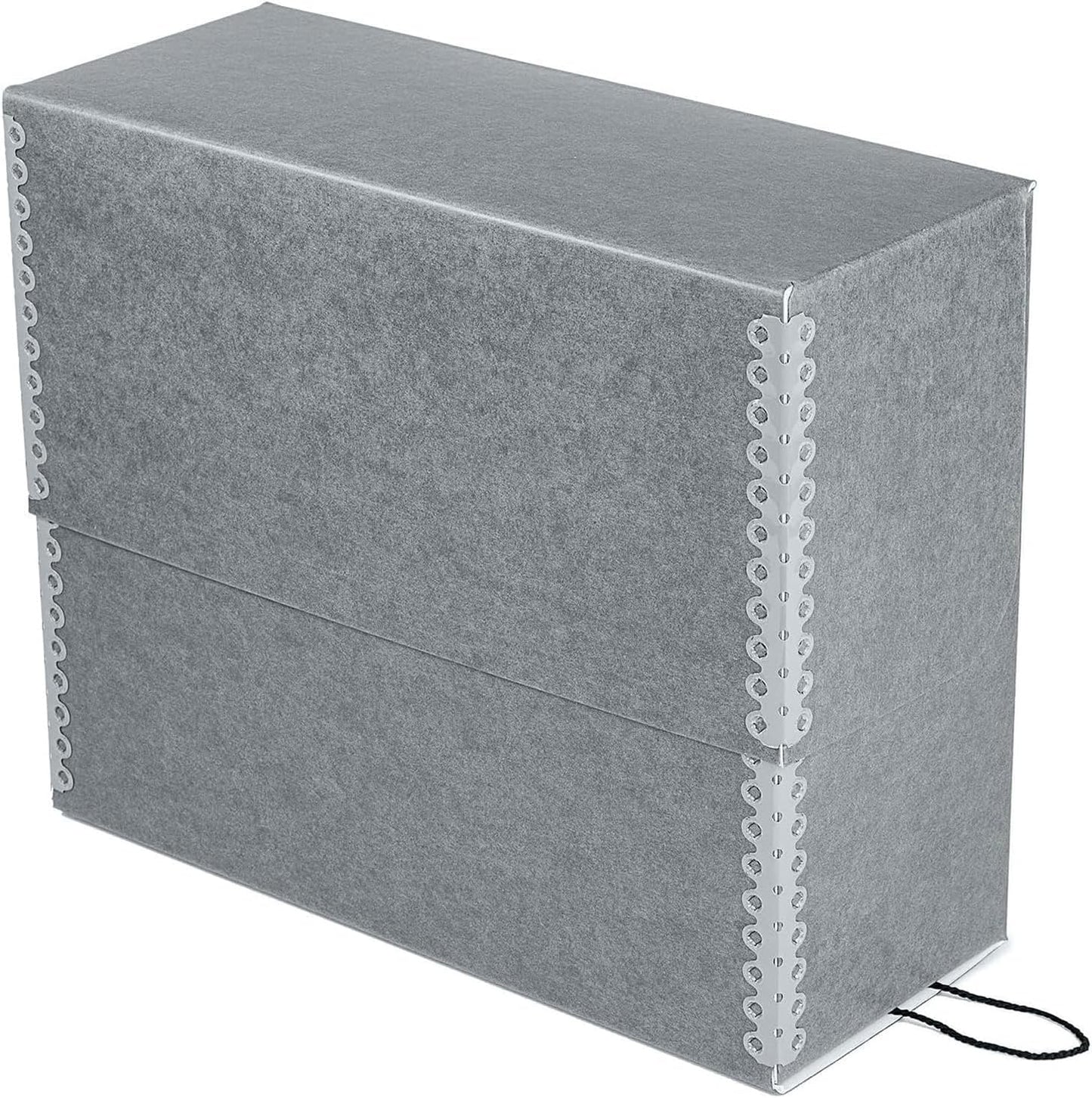 Lineco Archival Document Storage Box with Metal Edge, Acid-Free Gray Boxboard, Organize and Store Files, Prints, Photos, Jumbo-Sized Case 15.5" x 12.5" x 5" Wide, Pack of 2