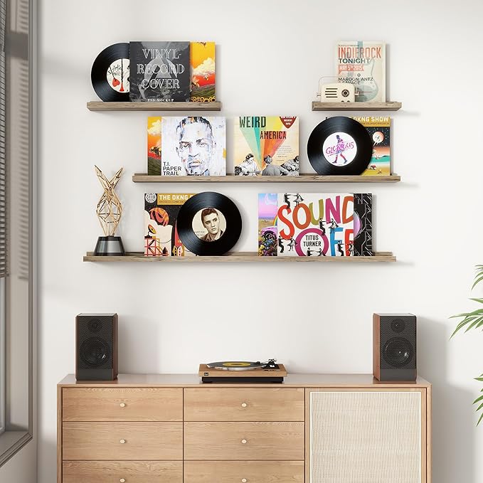 Floating Picture Ledge Shelves Set of 4, 56 Inch Long Large Nursery Book Shelf for Toys Storage Kids Bookshelf Wall Mounted Living Room Bedroom Decor Frames