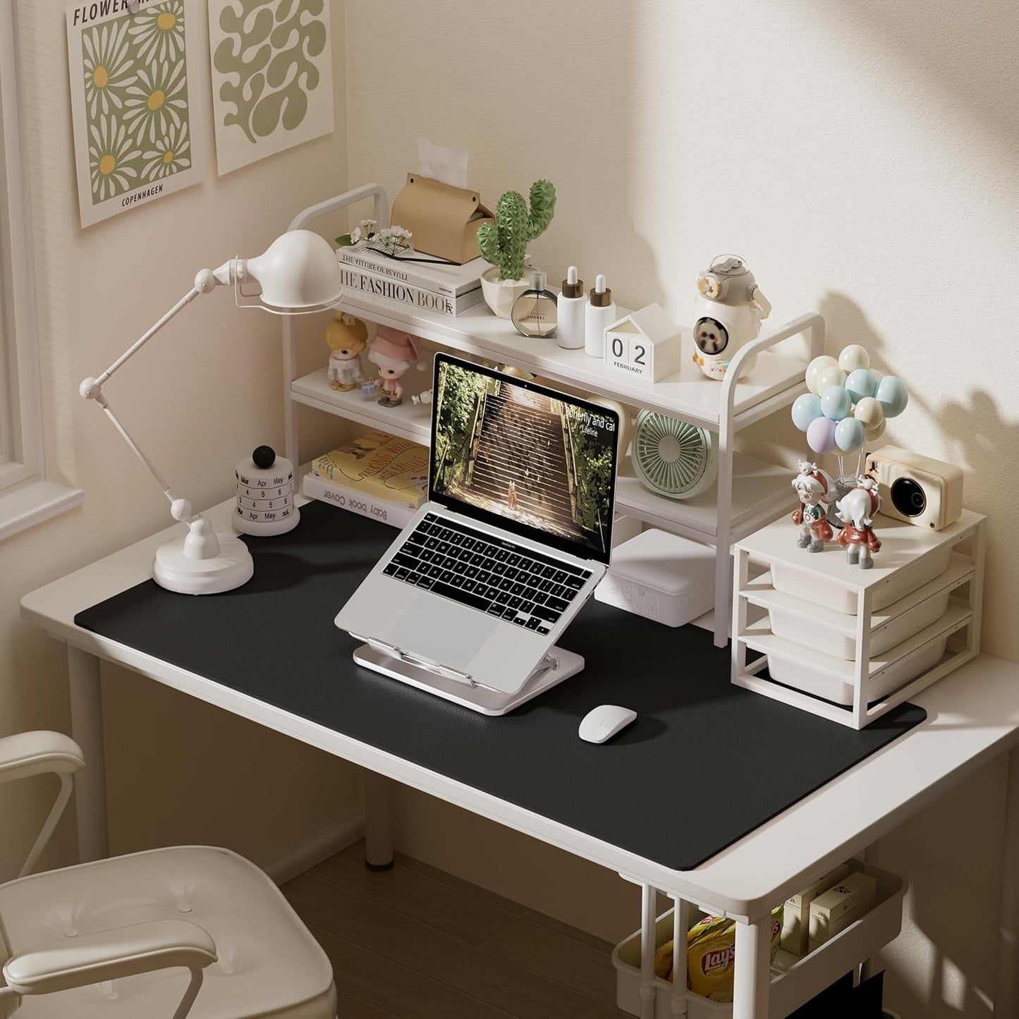 Aothia Leather Desk Pad Protector, Office Desk Mat, Large Mouse Pad, Laptop Desk Pad, Non-Slip PU Leather Desk Blotter, Waterproof Desk Writing Pad for Office and Home (Black, 47" x 24")