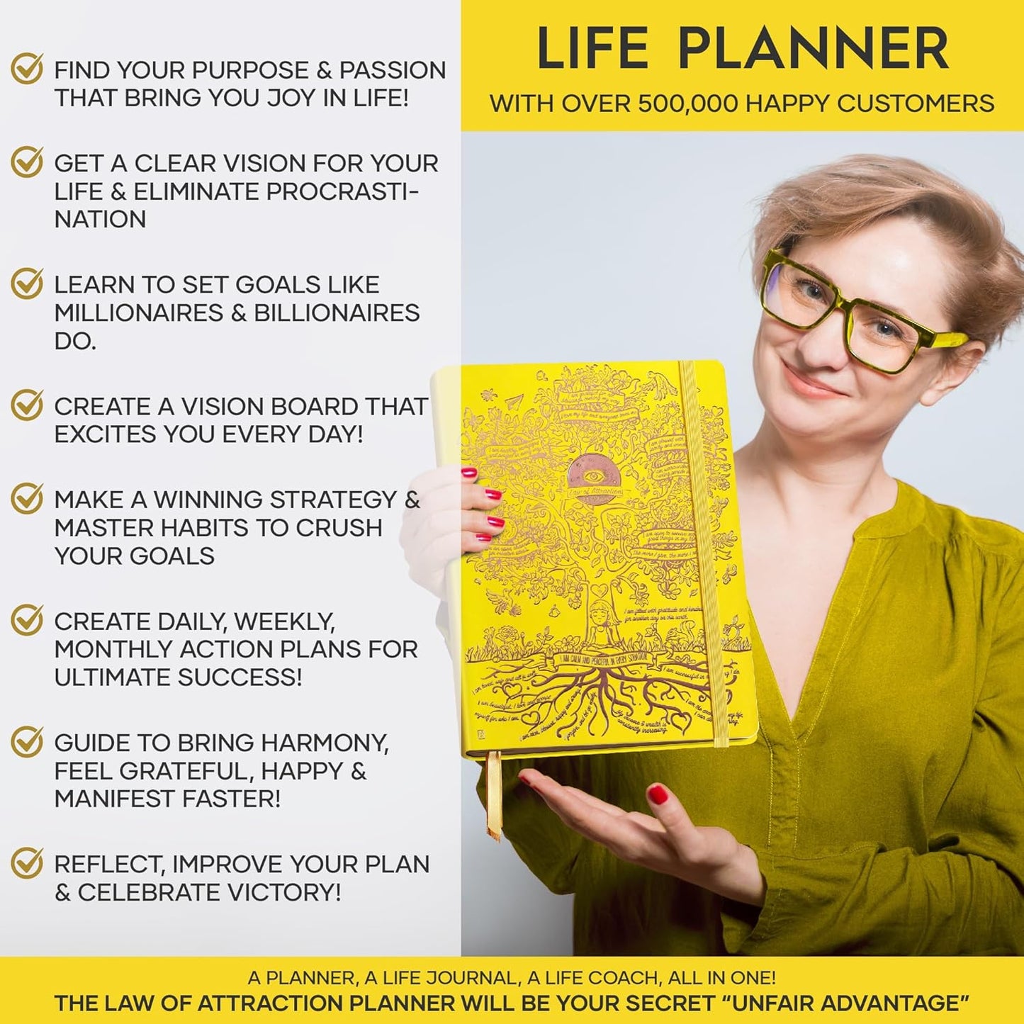 2026 Planner Weekly and Monthly | Law of Attraction Planner with Panduo App | A 12 Month Journey for Productivity, Gratitude & Goal Setting | Includes Foldable Vision Board, Gift Box & Stickers