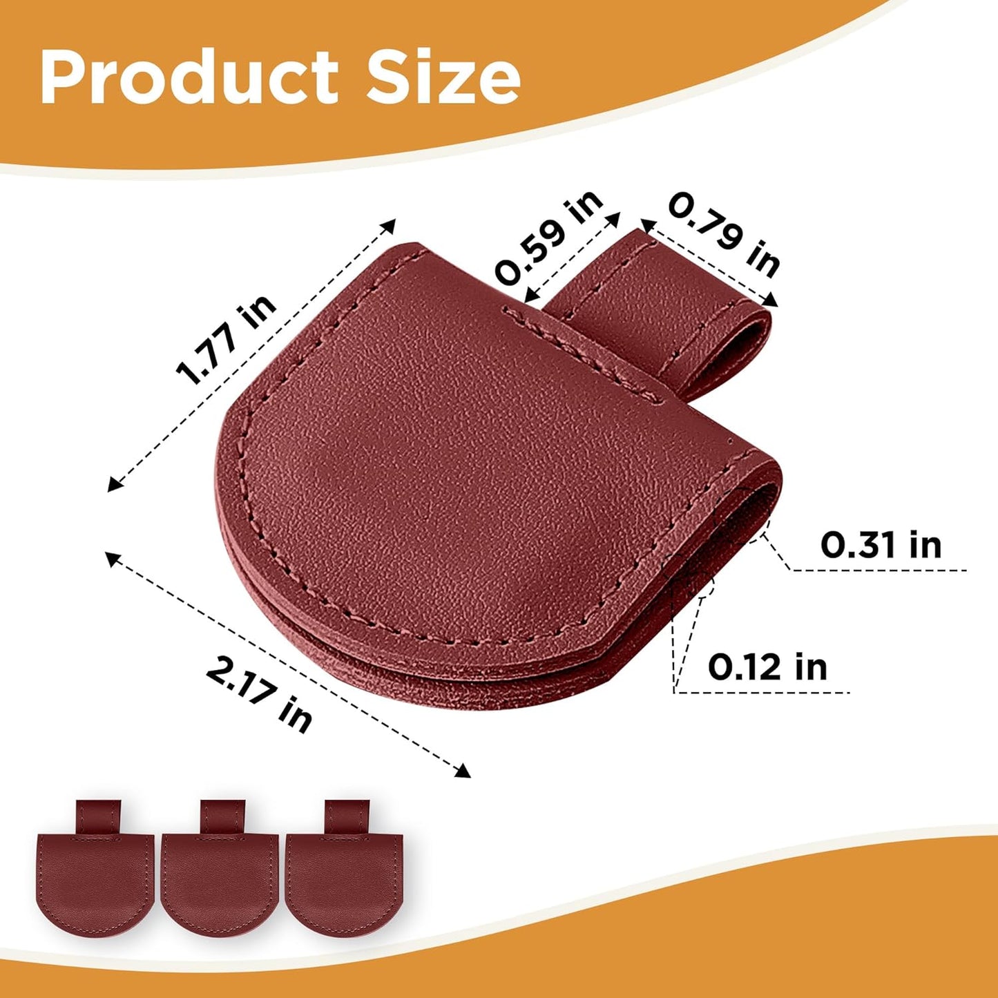 Magnetic Pen Loop Holder, Pencil Holder for Notebooks, Journals, Calendars, PU Leather 3 Pack