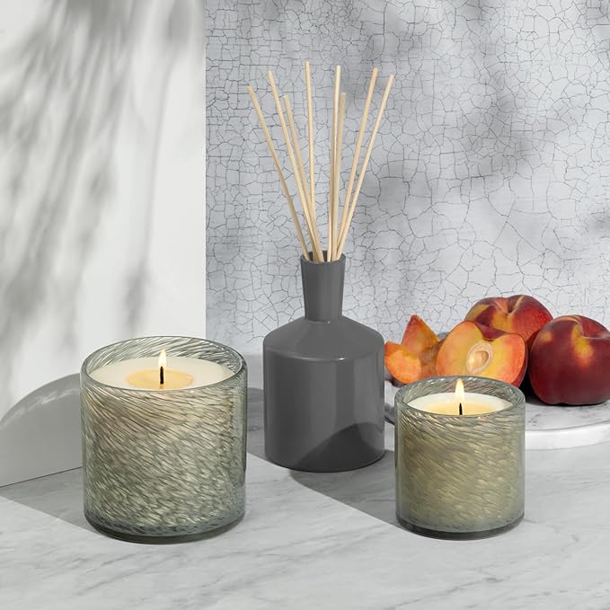 LAFCO New York Classic Reed Diffuser, Paradiso Fig - 6 oz - Up to 3 Months Fragrance Life - Reusable Glass Vessel - Natural Wood Reeds - Made in The USA