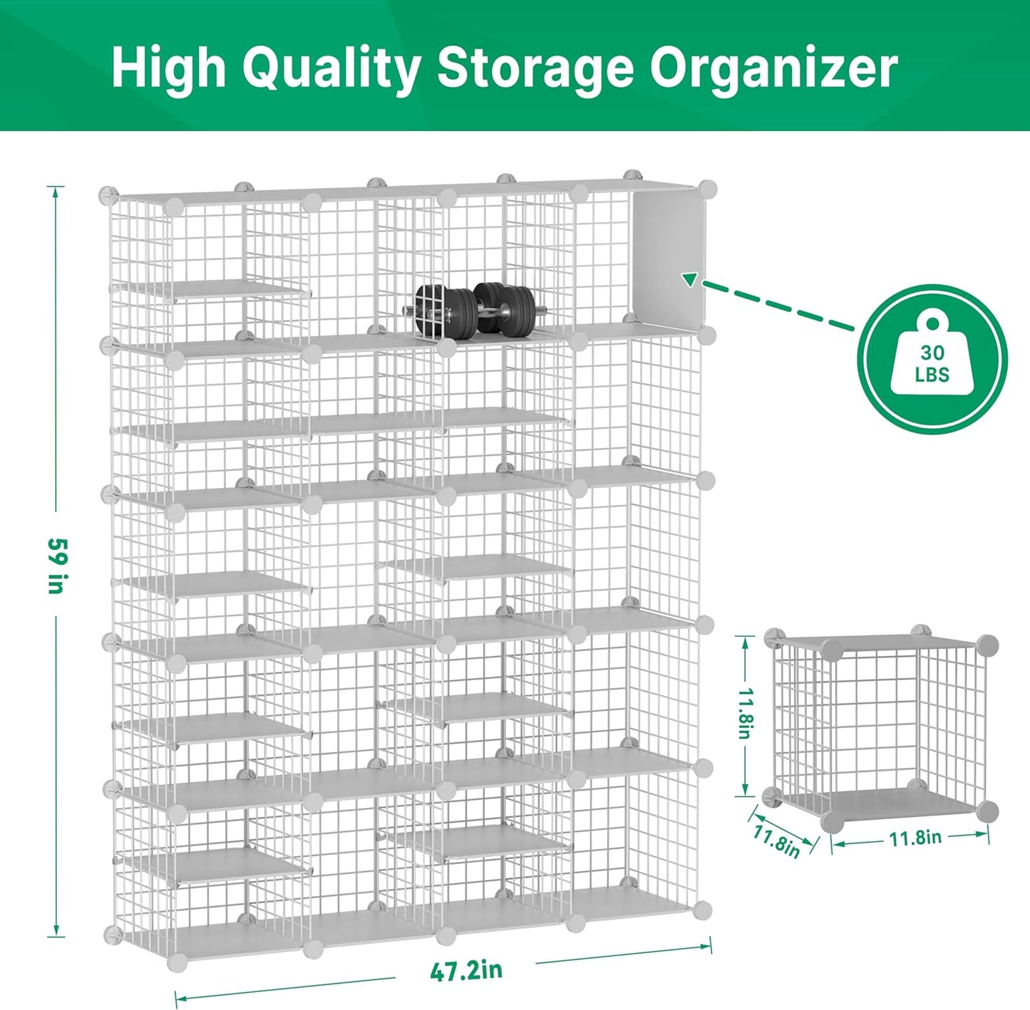 Wire Cube Storage Organizer, 20 Cubes Converted into 23 Cubes, Sturdy Metal Grids Storage Shelf Closet Shelving Units and Storage, Shelves for Bedroom LIvingroom Office