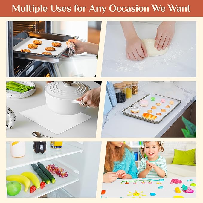 Silicone Baking Mat, 16 IN x 6 FT Free Cutting Baking Sheet,Non-Stick Reusable Dough & Pastry Mat,Non-Slip Silicone Mat Roll for Air Fryer Liner,Freeze Dryer,Oven Baking Pan,Kitchen Counter