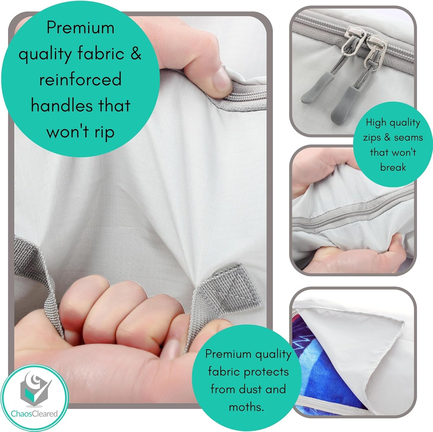 Clothing Storage Bags Clothes Organizer folding fabric bags for sweaters, clothing, garment, bedding, quilt, linens, large folding organizers with zip & window, mothproof underbed space saver bins